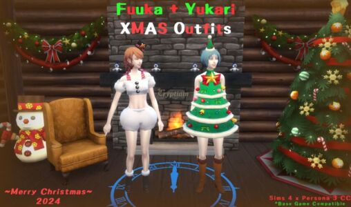 Sims 4 CC: Persona 3 Holiday Outfits for Yukari & Fuuka Sims 4 CC