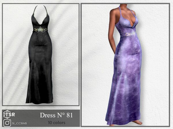 Stylish SL Dress 81 for Female Sims Sims 4 CC