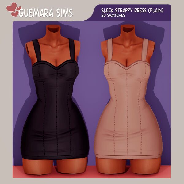 Sleek Strappy Dress by Guemara Sims 4 CC