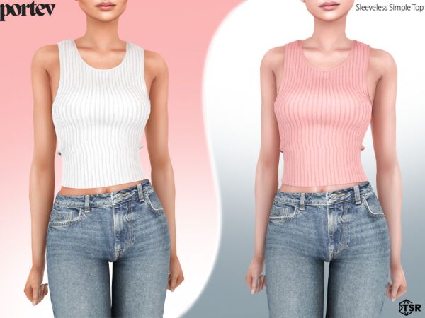 Stylish Sleeveless Top for Sims Sims 4 CC