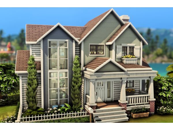 Charming Small Family House II 1 Charming Small Family House II Sims 4 CC