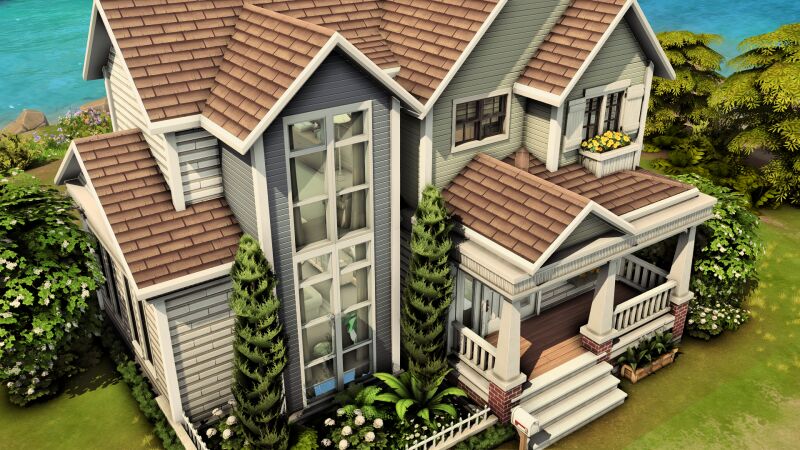 Charming Small Family House II 4 sims 4 cc small family house ii by plumbobkingdom 2