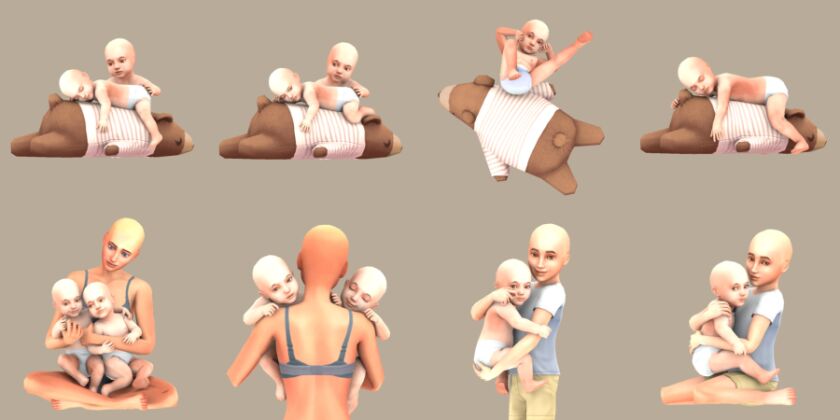 Adorable Snuggles Posepack for Toddlers 2 sims 4 cc snuggles posepack by legacythesims 2