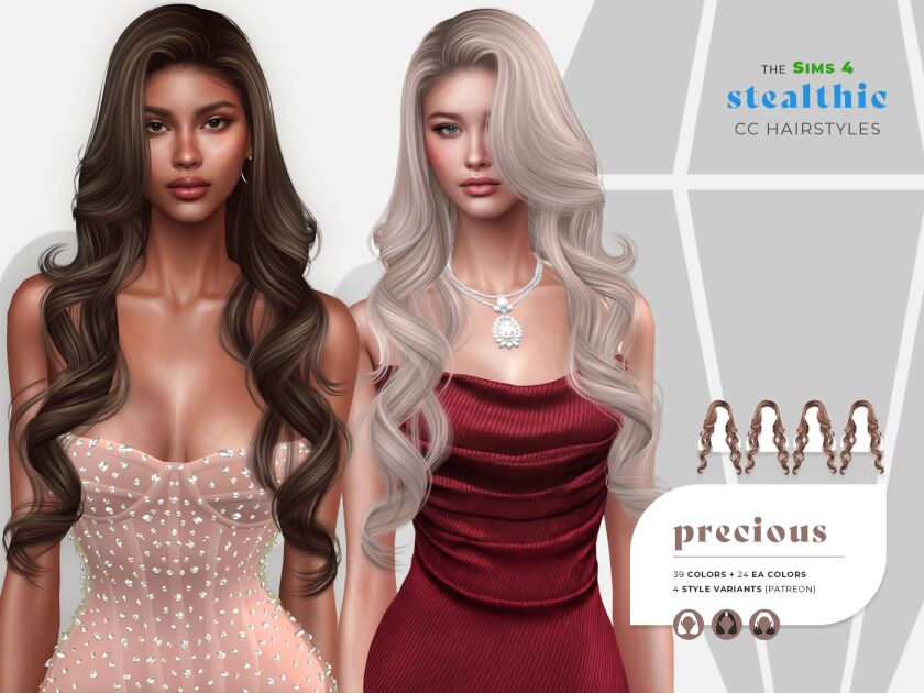 Stealthic - Precious Hairstyle for Sims 4 1 Stealthic – Precious Hairstyle for Sims 4 Sims 4 CC