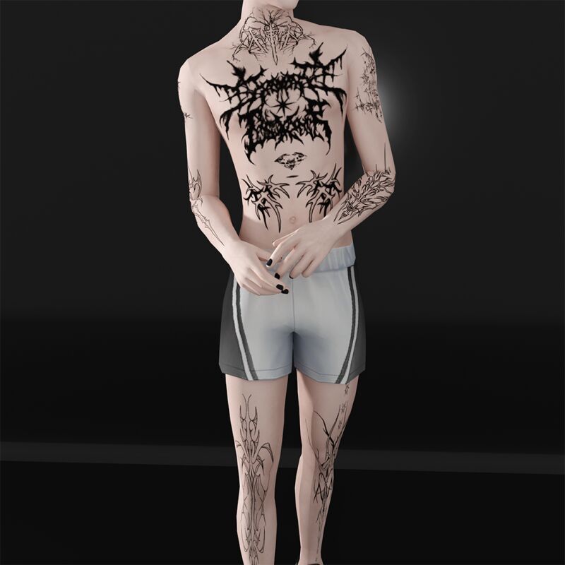 Stylish Streetsyle Outfit with Tattoos 4 sims 4 cc streetsyle outfit and tattoos 2
