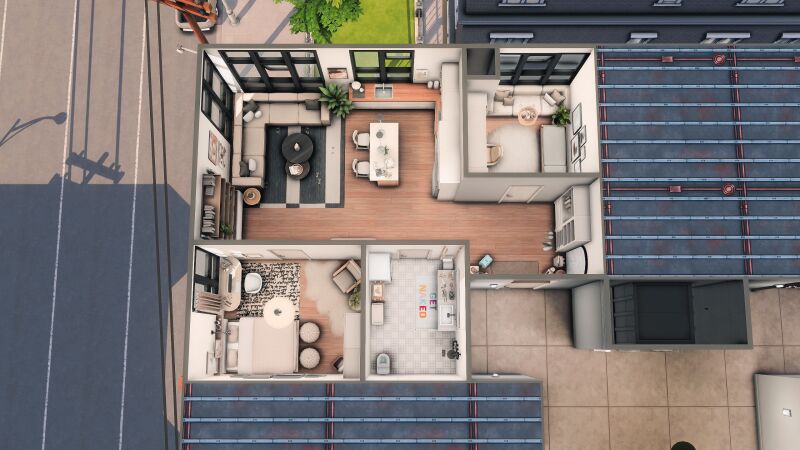 Chic Student Apartment Collection 2 sims 4 cc student apartment by summerrplays 5