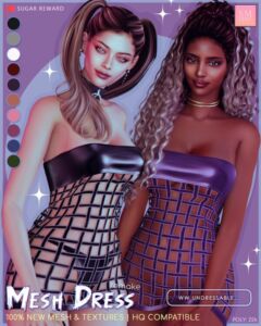 Stylish Sugar Mesh Dress Remake Sims 4 CC