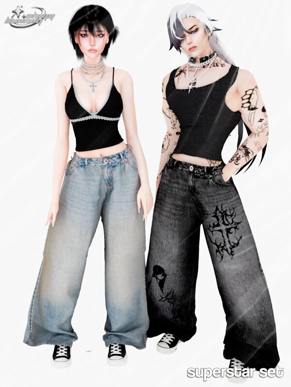 Superstar Set for Stylish Sims 1 Superstar Set for Stylish Sims Sims 4 CC