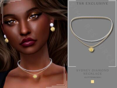 Stylish Sydney Diamond Necklace Sims 4 CC