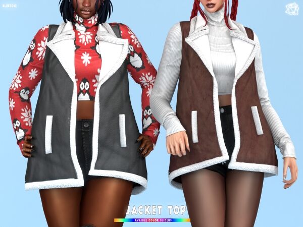 Stylish Tara Jacket Top from brsims Sims 4 CC
