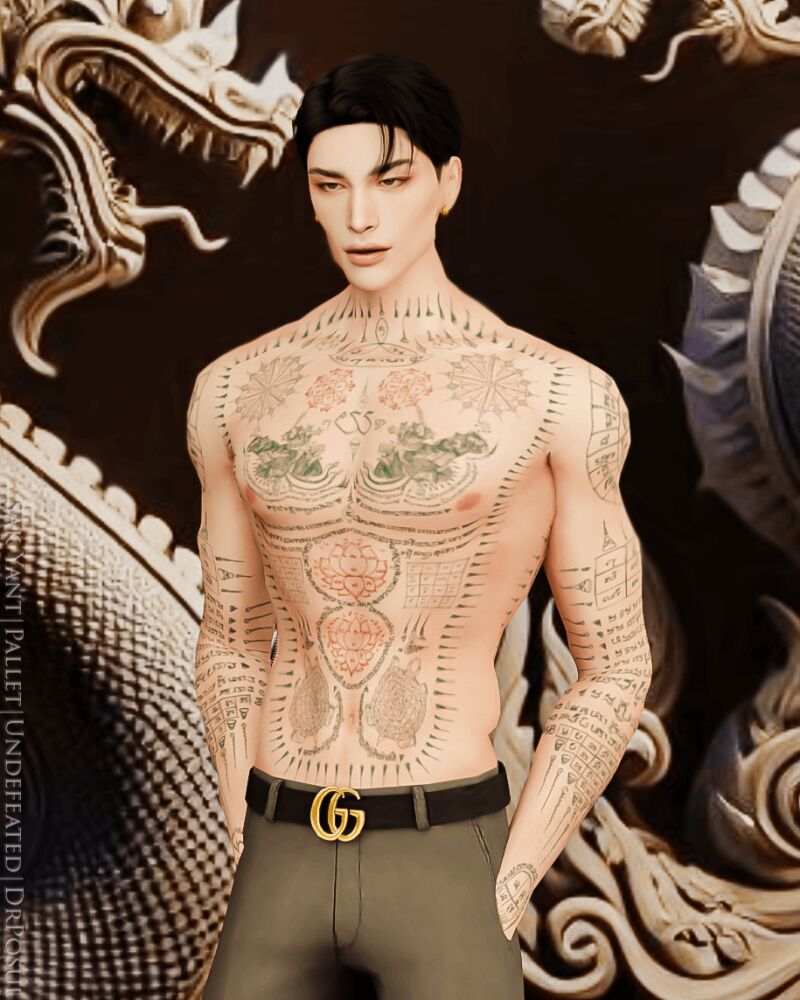 sims 4 cc tattoo collection sak yant pallet undefeated by po sul 3