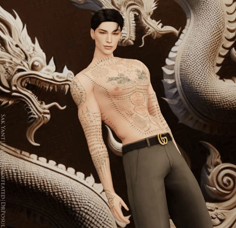 sims 4 cc tattoo collection sak yant pallet undefeated by po sul 4