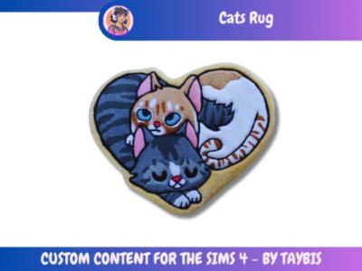 Taybis | Cats Decorative Rug Sims 4 CC