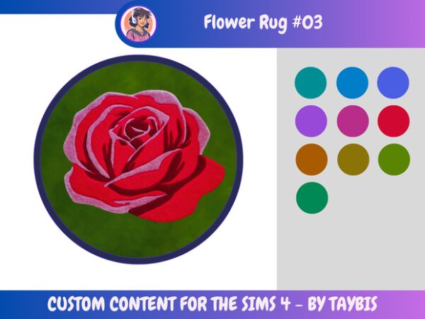 Taybis Flower Rug 03 1 Taybis Flower Rug 03 Sims 4 CC
