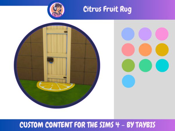 Taybis | Citrus Fruit Rug Sims 4 CC