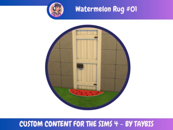 Taybis Watermelon Rug Sims 4 CC