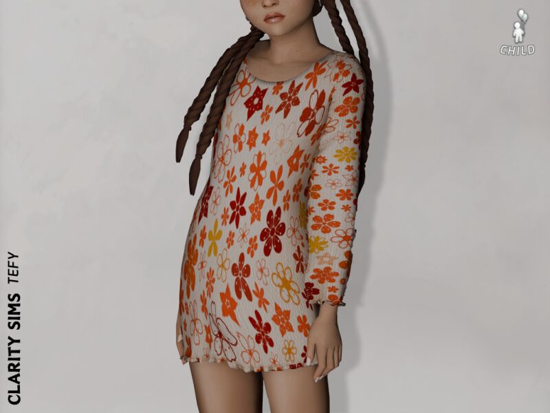 sims 4 cc tefy dress child 3