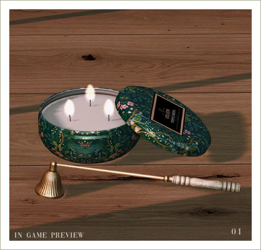 sims 4 cc temple moss candle and candle snuffer by bambi 2