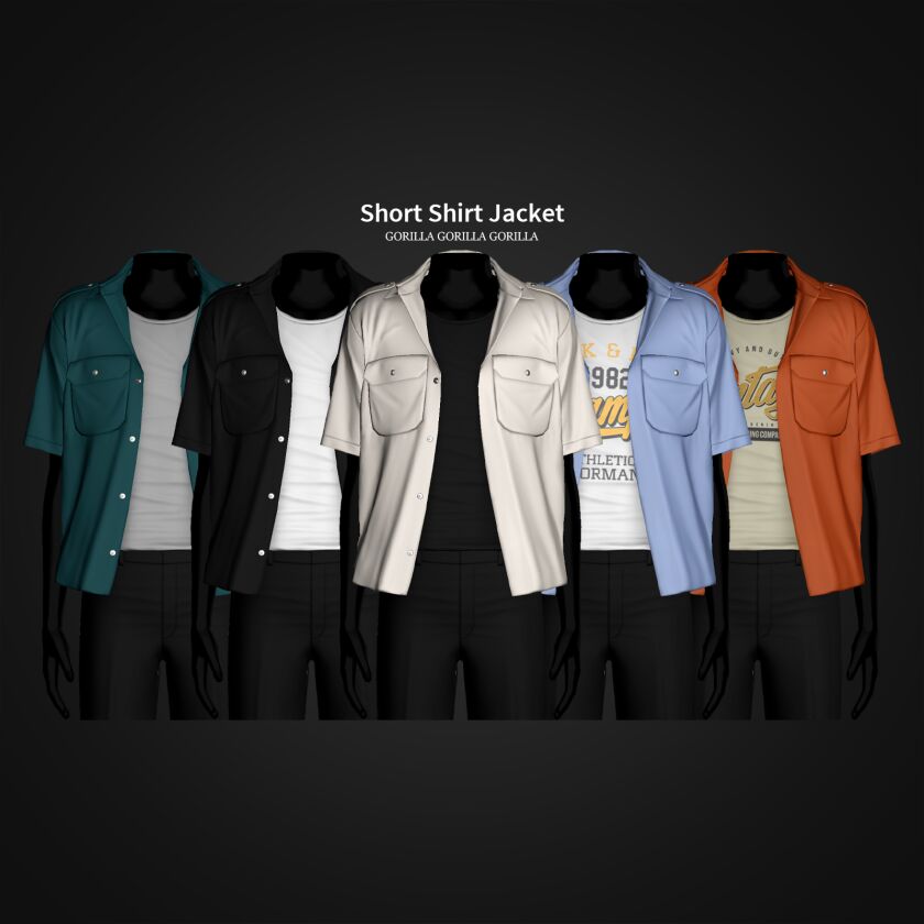 Stylish Short Shirt Jacket for Your Wardrobe Sims 4 CC