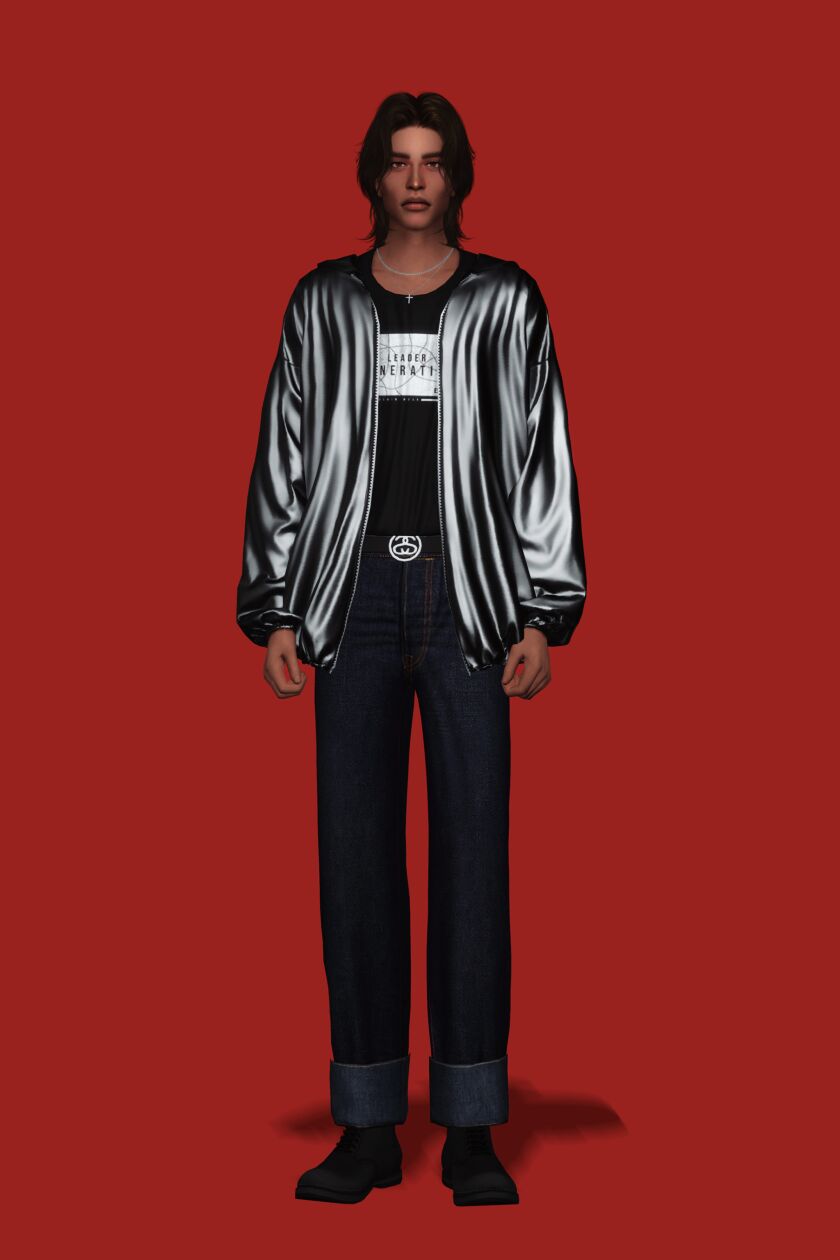 Stylish Patent Leather Hoodie Jacket 2 sims 4 cc terms of use 2