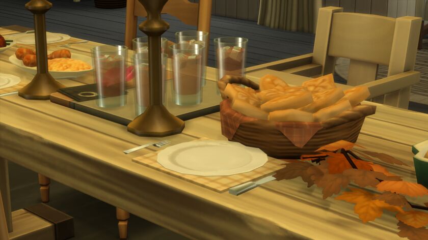 sims 4 cc thanksgiving spread in the sims the menu 4