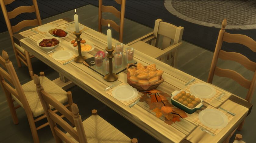 sims 4 cc thanksgiving spread in the sims the menu 5