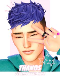 Thanos Hair by Peachibunnii Sims 4 CC
