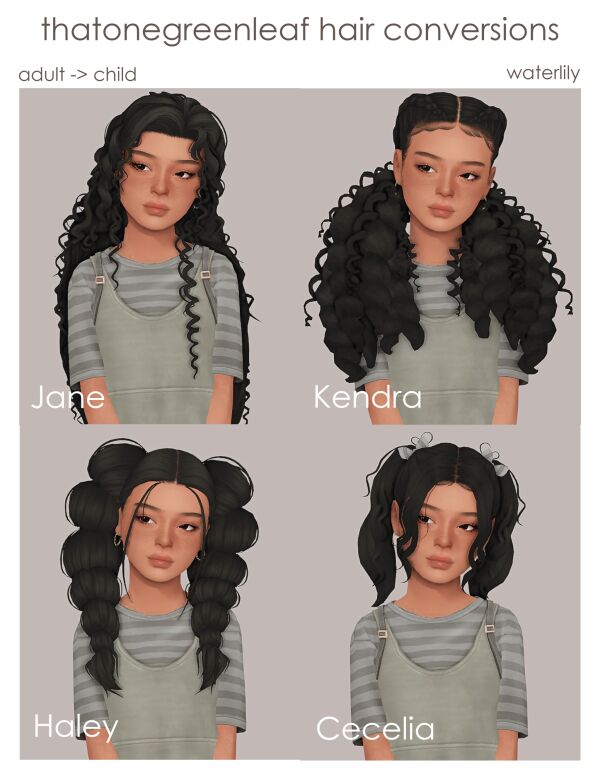 Stunning Hair Conversions by Waterlily0210 1 Stunning Hair Conversions by Waterlily0210 Sims 4 CC