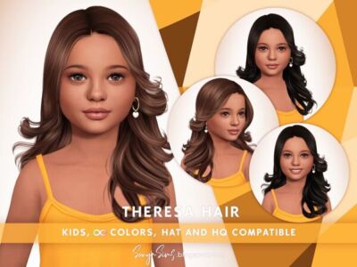 Stylish Wavy Hair for Kids Sims 4 CC