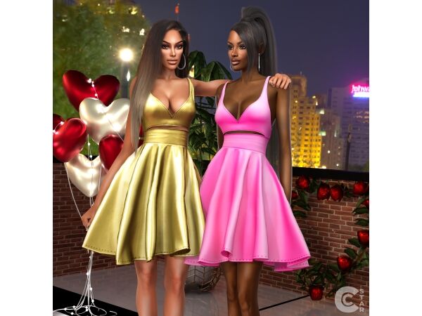 Thigh High-Slit Floor Length Gown 3 sims 4 cc thigh high slit floor length gown 3