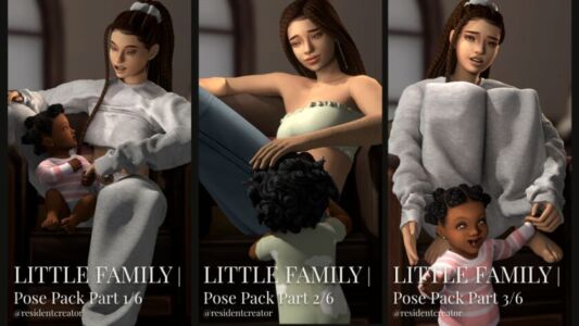 Little Family Pose Pack for Sims 4 Sims 4 CC