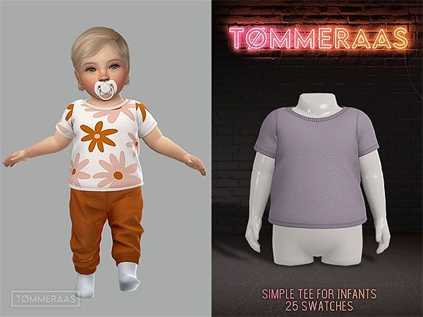 Tømmeraas | Simple Tee for Infants 1 Tømmeraas | Simple Tee for Infants Sims 4 CC