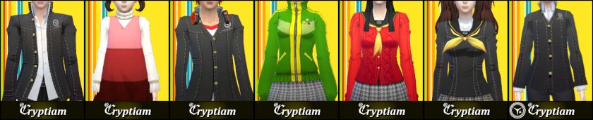 Sims 4 CC – Persona 4 Golden: Outfits Pack Sims 4 CC