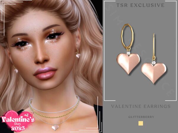 Stylish Valentine Hoop Earrings 1 Stylish Valentine Hoop Earrings Sims 4 CC