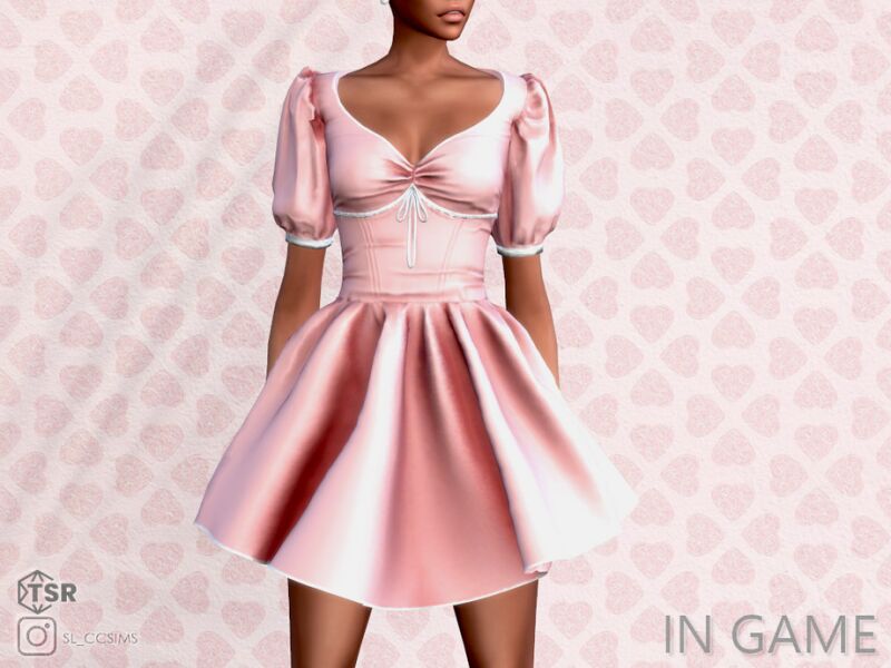 sims 4 cc valentines day dress 1 by 2
