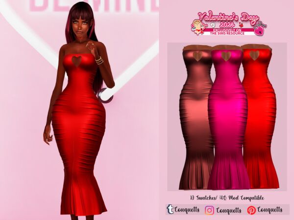 Valentine's Day Dress N2 by Couquett 1 Valentine’s Day Dress N2 by Couquett Sims 4 CC
