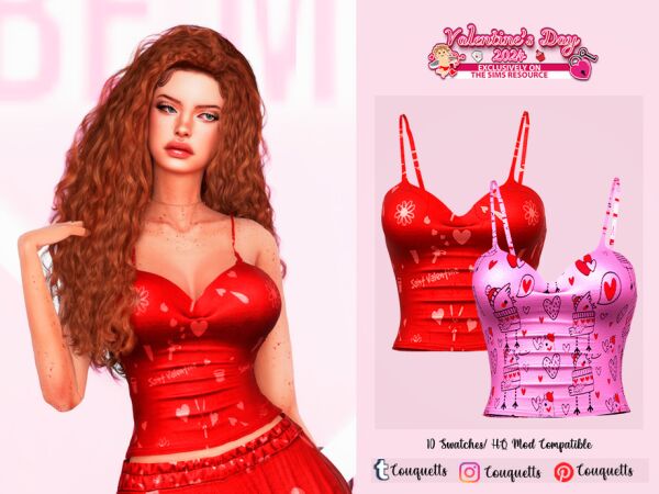 Valentine's Day Pajamas Set N1 2 sims 4 cc valentines day pajamas set n1 pants by couquett 2
