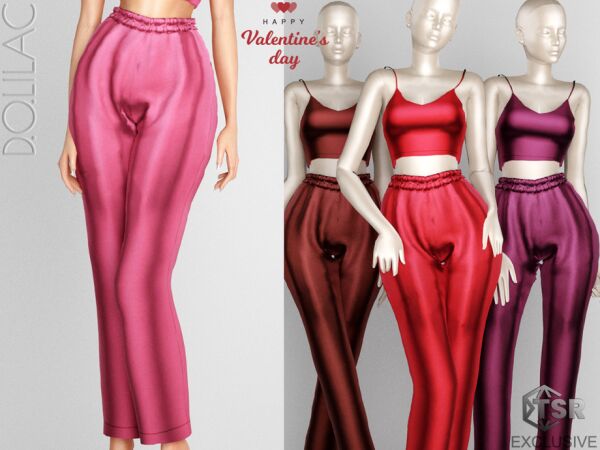 Valentine's Day Satin Pyjama Set 1 Valentine’s Day Satin Pyjama Set Sims 4 CC