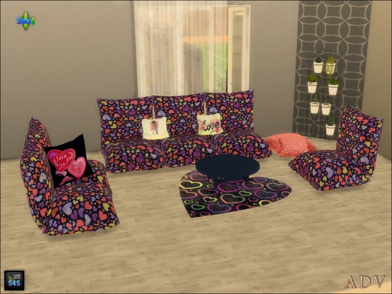 Romantic Valentine's Day Seating Sets 8 sims 4 cc valentines day seatings and accessories 4