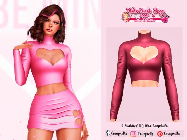 Valentine's Day Set N1 Skirt 2 sims 4 cc valentines day set n1 skirt by couquett 2