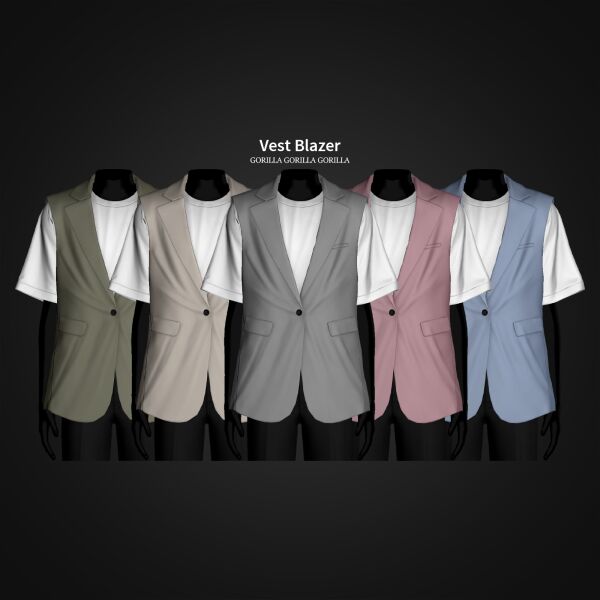 Stylish Vest Blazer for Men 1 Stylish Vest Blazer for Men Sims 4 CC