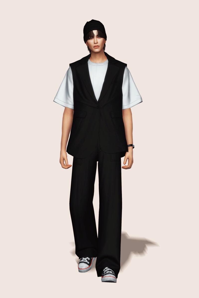 Stylish Vest Blazer for Men 3 sims 4 cc vest blazer by gorillax3 3
