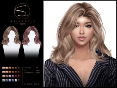 Wavy Hairstyle 020225 By S-Club Sims 4 CC