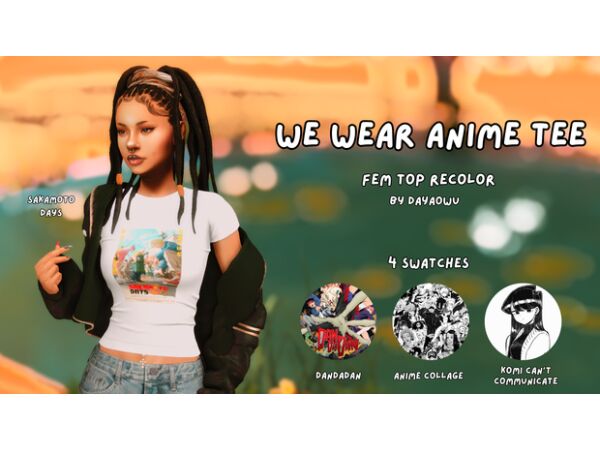 We Wear Anime Tee by Dayaowu 1 We Wear Anime Tee by Dayaowu Sims 4 CC