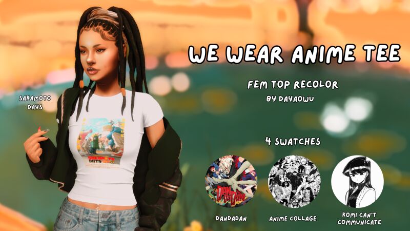 We Wear Anime Tee by Dayaowu 2 sims 4 cc we wear anime tee by dayaowu 2