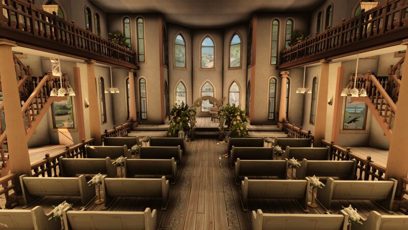 sims 4 cc wedding cathedral with cemetery by plumbobkingdom 5
