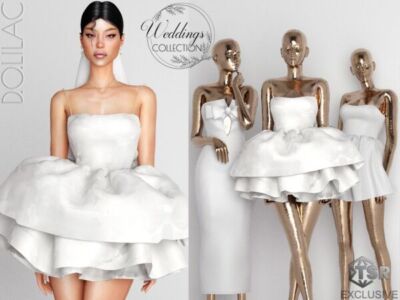 Mini Wedding Dress by D.O.Lilac Sims 4 CC