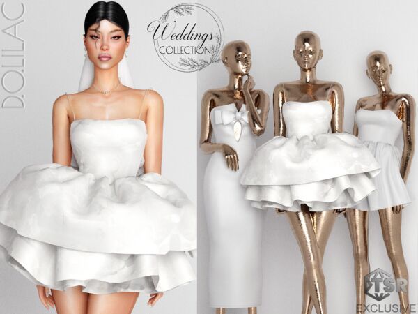 Mini Wedding Dress by D.O.Lilac Sims 4 CC