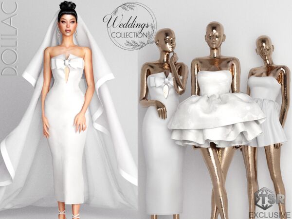 Stunning Strapless Bride Dress for Your Wedding Sims 4 CC