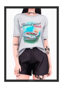Whiplash Tucked T-Shirt & Shorts Sims 4 CC